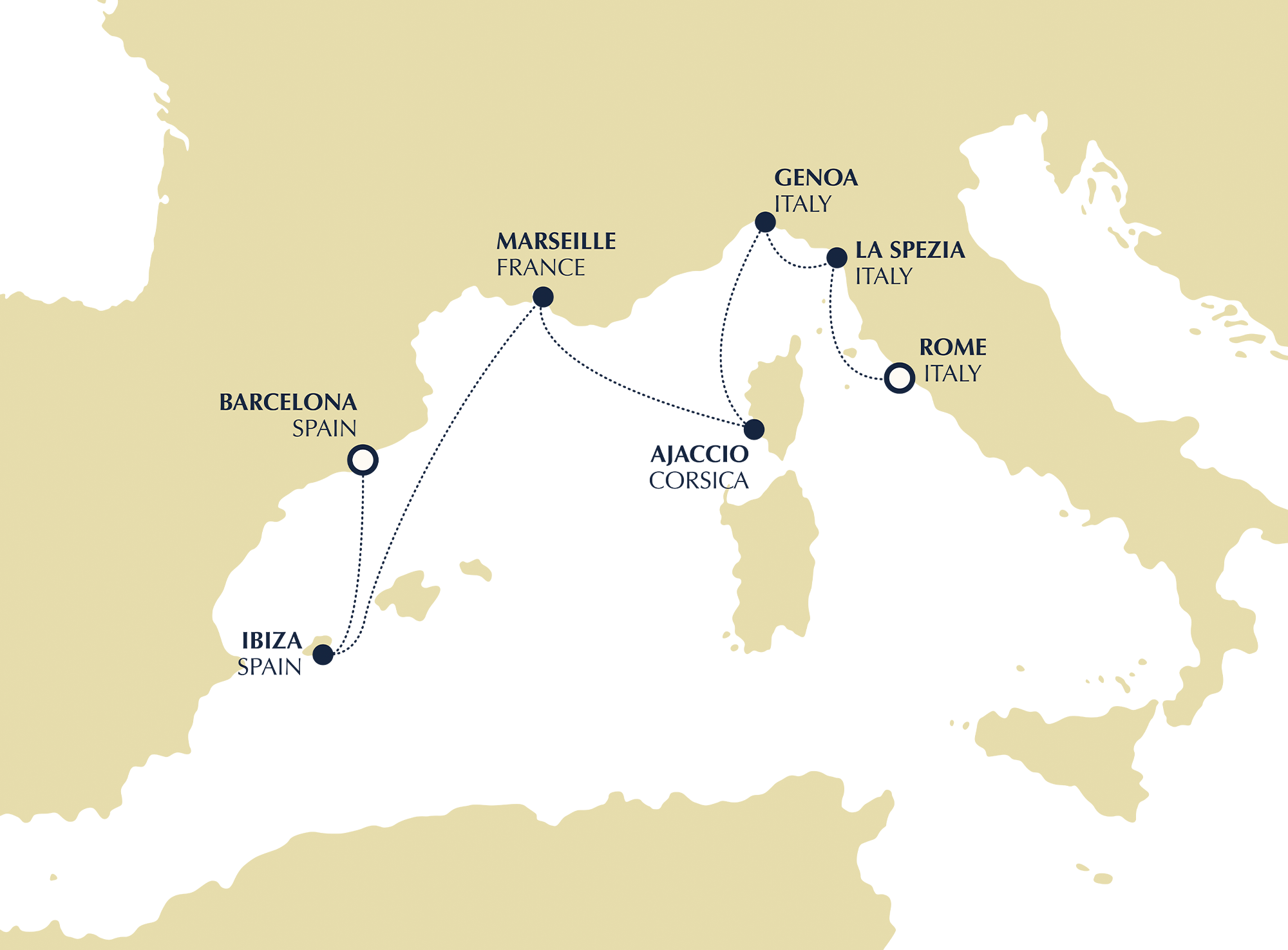 2026 Mediterranean Cruise Route Map